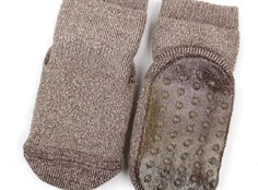 MP strømper brown sienna glitter bomuld med gummisåler